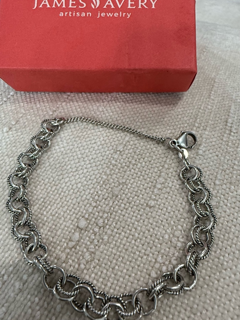 James Avery Sterling Silver Double Curb Charm Bracelet 925 in size small 7 1/4in - Picture 5 of 5